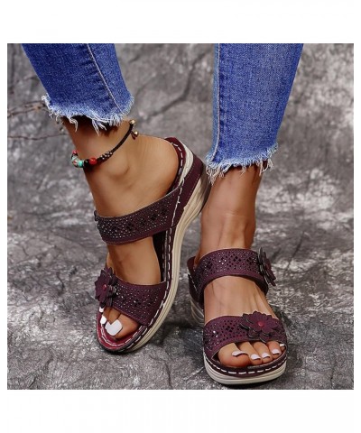 espadrille sandal platform, Women's Fashion Summer Solid Peep Toe Casual Wedge Platform Shoes Sandals A01 Wine $11.53 Sandals