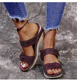 espadrille sandal platform, Women's Fashion Summer Solid Peep Toe Casual Wedge Platform Shoes Sandals A01 Wine $11.53 Sandals