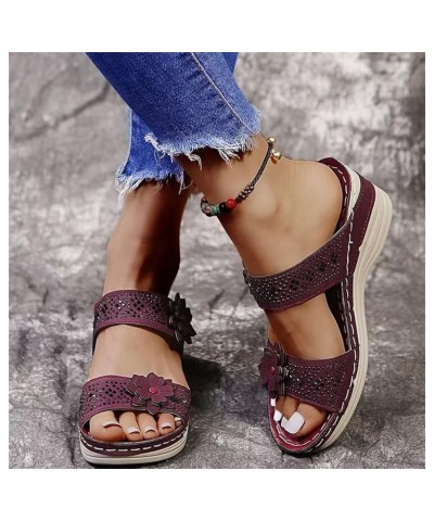 espadrille sandal platform, Women's Fashion Summer Solid Peep Toe Casual Wedge Platform Shoes Sandals A01 Wine $11.53 Sandals