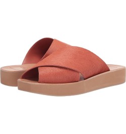 Women's Poira Slide Sandal Rust Calf Hair $29.03 Sandals