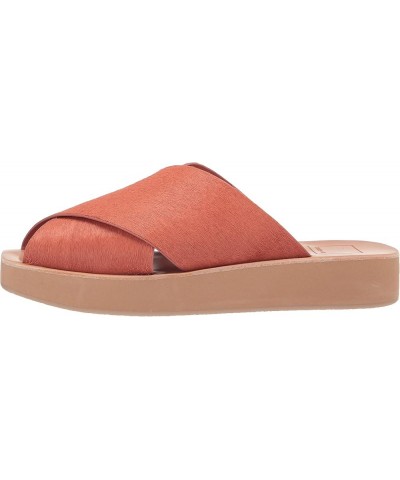 Women's Poira Slide Sandal Rust Calf Hair $29.03 Sandals