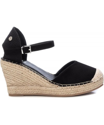 Women's Modern Espadrille Wedge Sandal Black White $49.82 Sandals