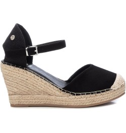 Women's Modern Espadrille Wedge Sandal Black White $49.82 Sandals