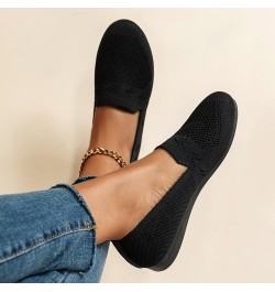 Casual Sock Sneakers, Round Toe Women Flat Shoes Slip on Girls Dress Black Ballet Flats Dance Shoes Z 02-black $14.84 Athleti...