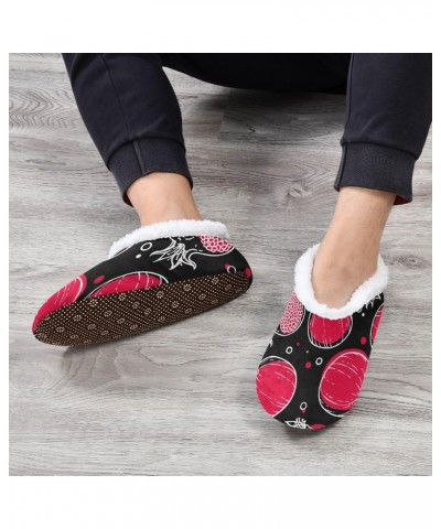 Winter Fuzzy Fleece Warm Memory Foam Cozy Shoes Closed Back House Slippers for Women Girl Men Indoor Outdoor Bedroom Pomegran...