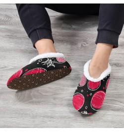 Winter Fuzzy Fleece Warm Memory Foam Cozy Shoes Closed Back House Slippers for Women Girl Men Indoor Outdoor Bedroom Pomegran...