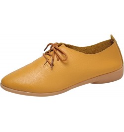 Fashion Womens Breathable Lace Up Shoes Casual Shoes Casual Shoes for Women Wedge Yellow $13.30 Oxfords