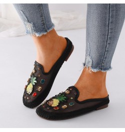 Womens Cute Sneaker Light-Weight Boat Shoe Vintage Walking Canvas Slip on Shoes Sports Shoes Sandals Shoes Black $9.84 Sandals