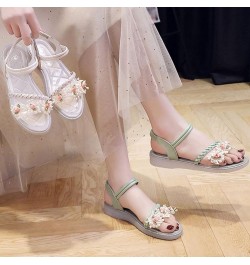 Wedge Sandals for Women, Elastic Wedge Ankle Strap Sandals Summer Party Sandal Peep Toe Flower Elegant Shoes Green $28.65 San...