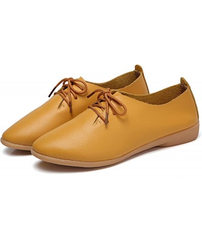 Fashion Womens Breathable Lace Up Shoes Casual Shoes Casual Shoes for Women Wedge Yellow $13.30 Oxfords