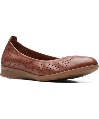 Women's Jenette Ease Ballet Flat Tan Leather $23.62 Flats