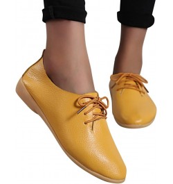 Fashion Womens Breathable Lace Up Shoes Casual Shoes Casual Shoes for Women Wedge Yellow $13.30 Oxfords