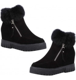 1 Pair Women Winter Autumn Warm Boots Women Casual Furry Ankle Boots Snow Short Booties Black $11.88 Boots