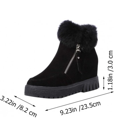 1 Pair Women Winter Autumn Warm Boots Women Casual Furry Ankle Boots Snow Short Booties Black $11.88 Boots