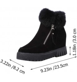 1 Pair Women Winter Autumn Warm Boots Women Casual Furry Ankle Boots Snow Short Booties Black $11.88 Boots