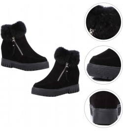 1 Pair Women Winter Autumn Warm Boots Women Casual Furry Ankle Boots Snow Short Booties Black $11.88 Boots