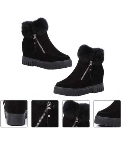 1 Pair Women Winter Autumn Warm Boots Women Casual Furry Ankle Boots Snow Short Booties Black $11.88 Boots