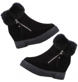 1 Pair Women Winter Autumn Warm Boots Women Casual Furry Ankle Boots Snow Short Booties Black $11.88 Boots