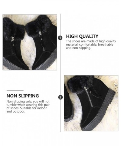 1 Pair Women Winter Autumn Warm Boots Women Casual Furry Ankle Boots Snow Short Booties Black $11.88 Boots