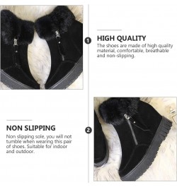 1 Pair Women Winter Autumn Warm Boots Women Casual Furry Ankle Boots Snow Short Booties Black $11.88 Boots