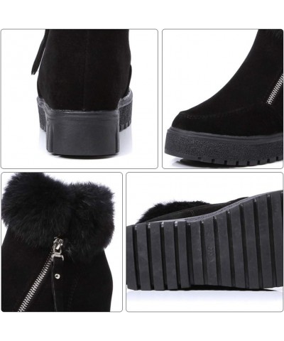 1 Pair Women Winter Autumn Warm Boots Women Casual Furry Ankle Boots Snow Short Booties Black $11.88 Boots