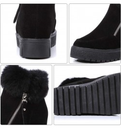 1 Pair Women Winter Autumn Warm Boots Women Casual Furry Ankle Boots Snow Short Booties Black $11.88 Boots