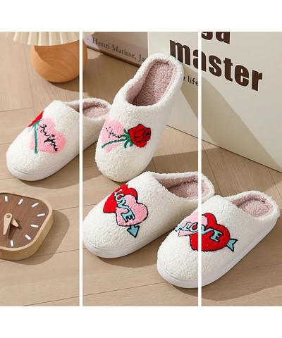 Strawberry Cotton Slippers Cherry Slippers Love Heart Slippers Cowboy Boot Slippers Fox Cat Slippers Women's Men's Vintage Fo...