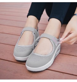 Women's Air Cushion Mesh Sneakers, Breathable Cut-Out Ankle Strap Sports Shoes, Casual Walking Shoes White $11.16 Fashion Sne...