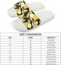 Cow Print Pillow House Slippers Non-Slip Shower Shoes Indoor House Slides Shower Sandals for Men Women Lemons $14.14 Slippers