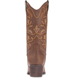 Cowboy Boots For Women Pointy Toe Women's Western Boots Cowgirl Boots Mid Calf Boots Brown $22.00 Boots