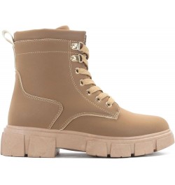 Combat Boots for Women, Platform Boots with Chunky Block Heels, Womens High Tops Boots Tan $19.60 Boots