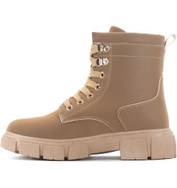 Combat Boots for Women, Platform Boots with Chunky Block Heels, Womens High Tops Boots Tan $19.60 Boots