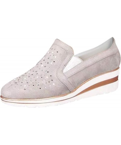 Flat Shoes for Women Foldable Women Casual Shoes Loafers Ladies Crystal Comfort Platform Bling Shoes Women's Wedges (Pink, 7)...