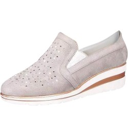 Flat Shoes for Women Foldable Women Casual Shoes Loafers Ladies Crystal Comfort Platform Bling Shoes Women's Wedges (Pink, 7)...