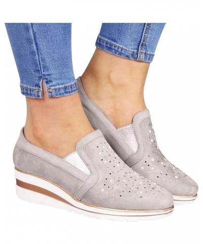 Flat Shoes for Women Foldable Women Casual Shoes Loafers Ladies Crystal Comfort Platform Bling Shoes Women's Wedges (Pink, 7)...