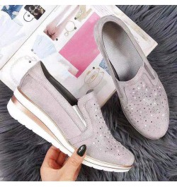 Flat Shoes for Women Foldable Women Casual Shoes Loafers Ladies Crystal Comfort Platform Bling Shoes Women's Wedges (Pink, 7)...