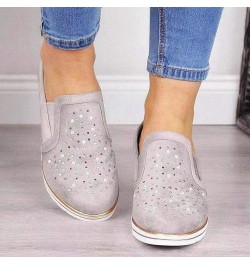 Flat Shoes for Women Foldable Women Casual Shoes Loafers Ladies Crystal Comfort Platform Bling Shoes Women's Wedges (Pink, 7)...