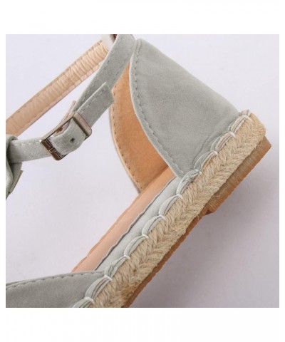 Wedge Sandals for Women Shoes Ladies Shoes Fashion Flat Fish Toe Sandals Espadrille Flat Plus Size Sandals (Grey, 6.5) 9 Grey...