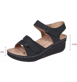 Sandals for Women Wedge Premium Orthopedic Open Toe Sandlas Anti-Slip Ladies Arch Support Sandals Summer Hook and Loop Comfy ...