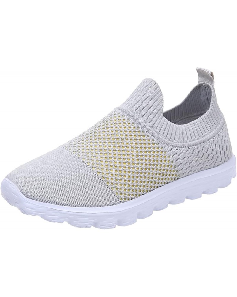 Women Fashion Running Sneaker, Lightweight Walking Tennis Shoes, Non Slip for Work Travel, Flat Shoes Moccasins Z 14-grey $13...