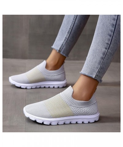 Women Fashion Running Sneaker, Lightweight Walking Tennis Shoes, Non Slip for Work Travel, Flat Shoes Moccasins Z 14-grey $13...