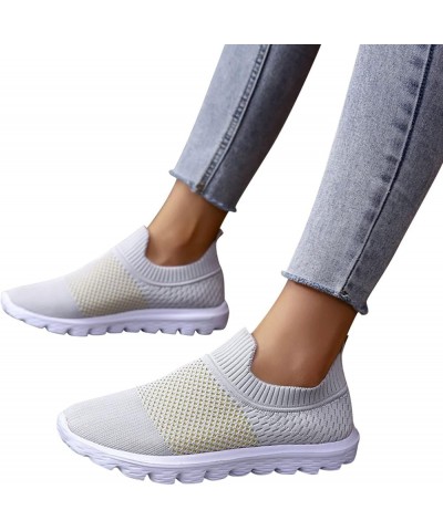 Women Fashion Running Sneaker, Lightweight Walking Tennis Shoes, Non Slip for Work Travel, Flat Shoes Moccasins Z 14-grey $13...