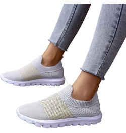 Women Fashion Running Sneaker, Lightweight Walking Tennis Shoes, Non Slip for Work Travel, Flat Shoes Moccasins Z 14-grey $13...