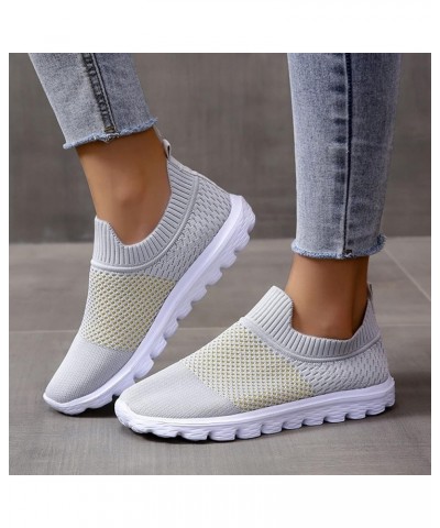 Women Fashion Running Sneaker, Lightweight Walking Tennis Shoes, Non Slip for Work Travel, Flat Shoes Moccasins Z 14-grey $13...