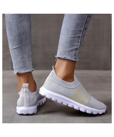 Women Fashion Running Sneaker, Lightweight Walking Tennis Shoes, Non Slip for Work Travel, Flat Shoes Moccasins Z 14-grey $13...