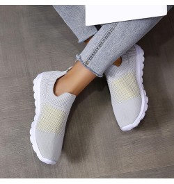 Women Fashion Running Sneaker, Lightweight Walking Tennis Shoes, Non Slip for Work Travel, Flat Shoes Moccasins Z 14-grey $13...