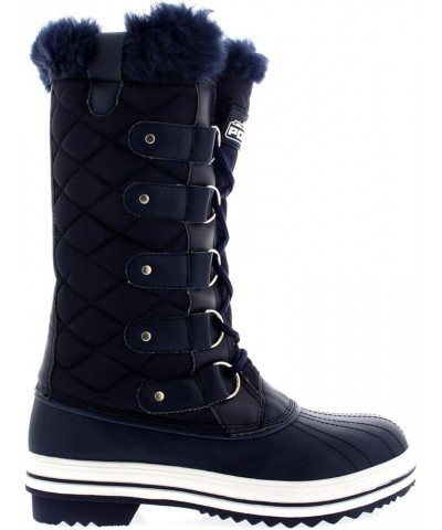 Women's Nylon Tall Winter Snow Boot Navy $20.25 Boots