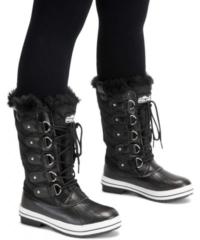 Women's Nylon Tall Winter Snow Boot Navy $20.25 Boots