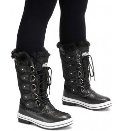 Women's Nylon Tall Winter Snow Boot Navy $20.25 Boots