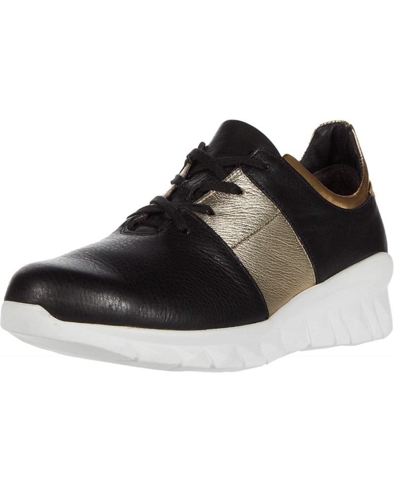 Women's Buzz Lace-up Sneaker Black Lthr/Gold Lthr Combo 7 M US $77.90 Fashion Sneakers